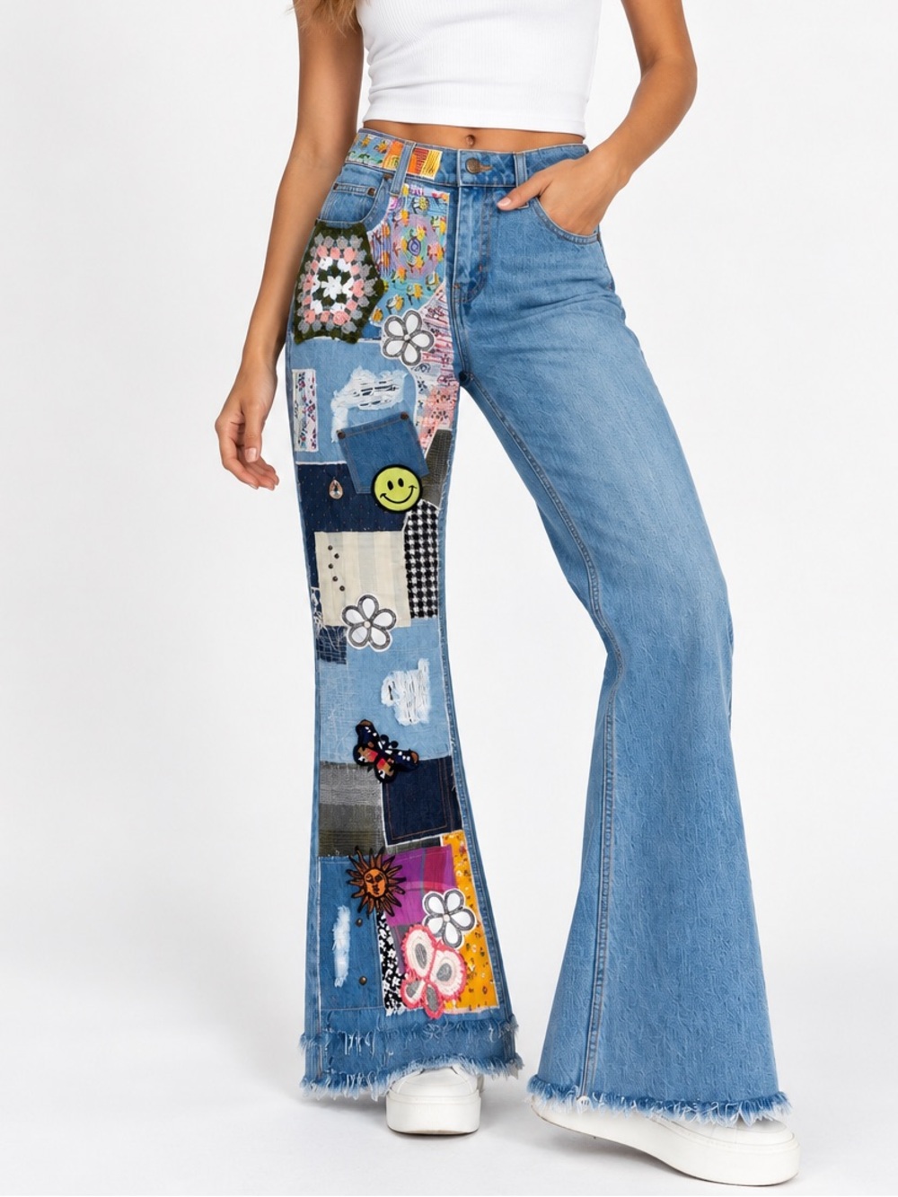 NWT BDG Patchwork Flare Jeans - Urban Outfitters
